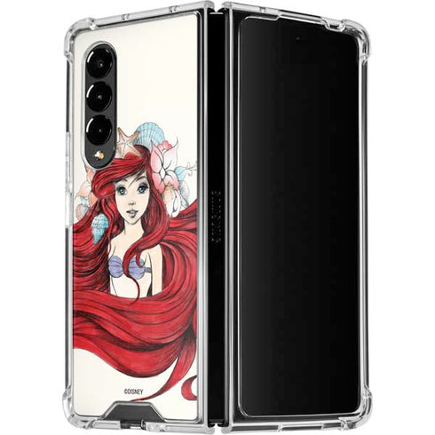 Disney The Little Mermaid Ariel Illustration Galaxy Z Fold4 5G Clear Case